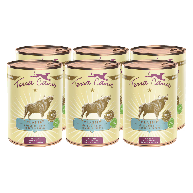 Terra Canis Menü Classic Büffel mit Hirse, Tomaten & Papaya