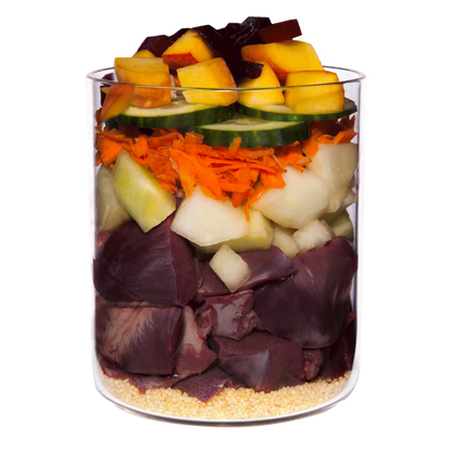 Terra Canis Menü Classic Kalb mit Hirse, Gurke, gelber Melone & Basilikum
