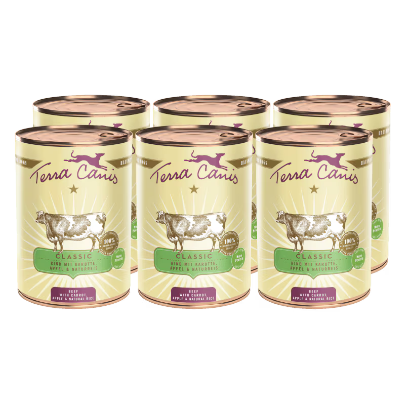 Terra Canis Menü Classic Rind mit Karotte, Apfel & Naturreis