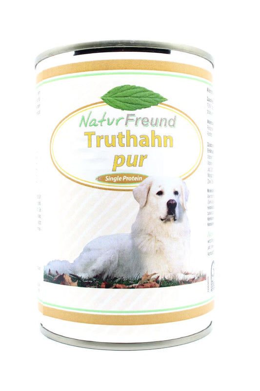 NaturFreund Truthahn pur – Fettarmes Nassfutter für Hunde mit 70% Truthahn