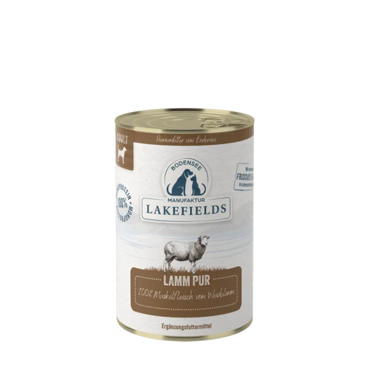 Lakefields WEIDELAMM PUR Ergänzungsfutter – 100% Lamm Muskelfleisch für Hunde