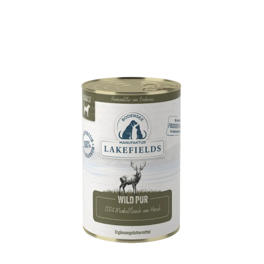 Lakefields WILD PUR Ergänzungsfutter – 100% Hirsch Muskelfleisch für Hunde