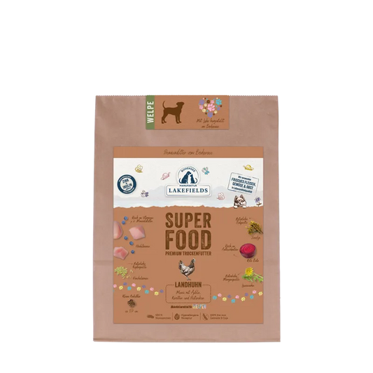 SUPERFOOD Premium LANDHUHN Komplettmenü für Welpen