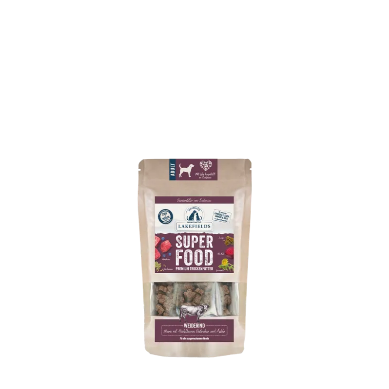 Lakefields SUPERFOOD Premium Rund Compleetmenu voor Kleine Honden – Graanvrij & Natuurlijk