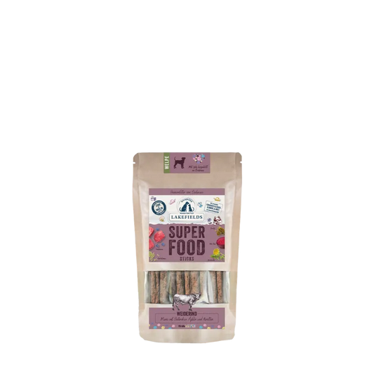 Lakefields SUPERFOOD Premium Weiderind Sticks für Welpen – Natürliche Kausnacks