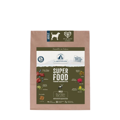 Lakefields SUPERFOOD Premium Hirsch Komplettmenü – Getreidefrei Trockenfutter für Hunde