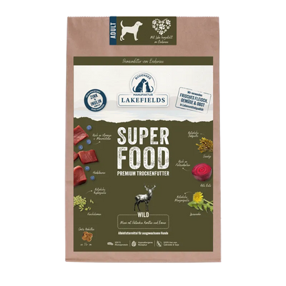 Lakefields SUPERFOOD Premium Hirsch Komplettmenü – Getreidefrei Trockenfutter für Hunde