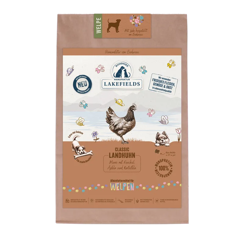 LANDHUHN Puppy Hondenvoer met Kip, Venkel, Appel & Aardappel